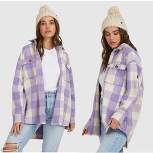 Primark Purple & White Buffalo Plaid Check Jacket Women's Size Small